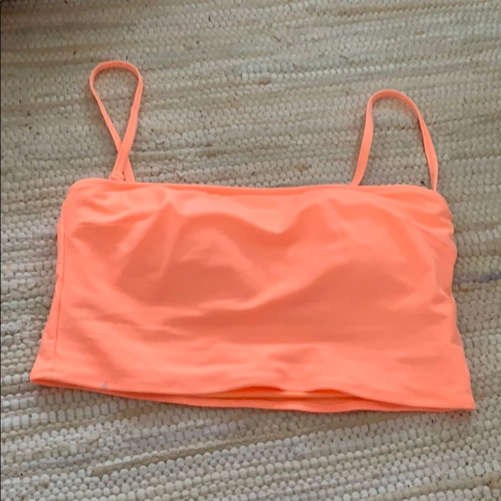 Fluorescent orange bandeau top